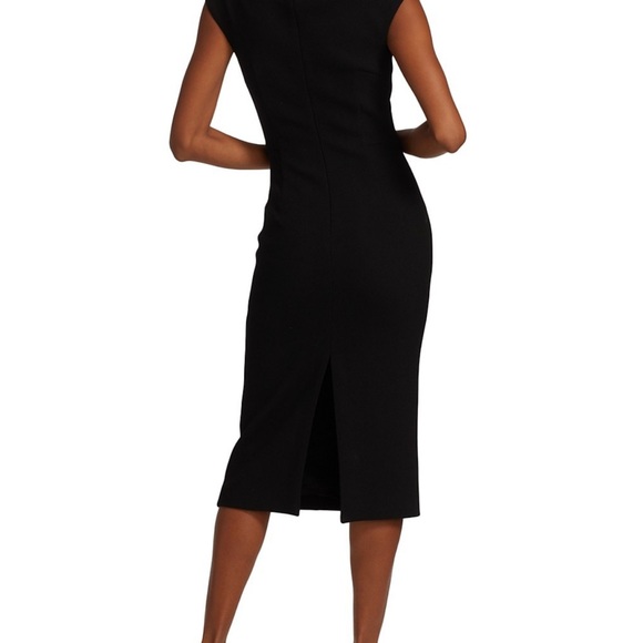 Michael Kors Collection black form fitting cap sleeve midi dress size 10. - Picture 7 of 7